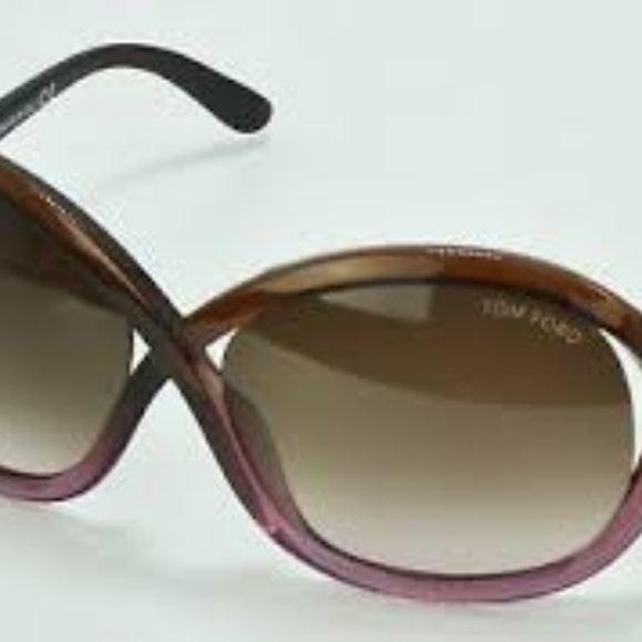 Tom Ford Sandra Sunglasses Purple Frame Brown Grad - Picture 3 of 7